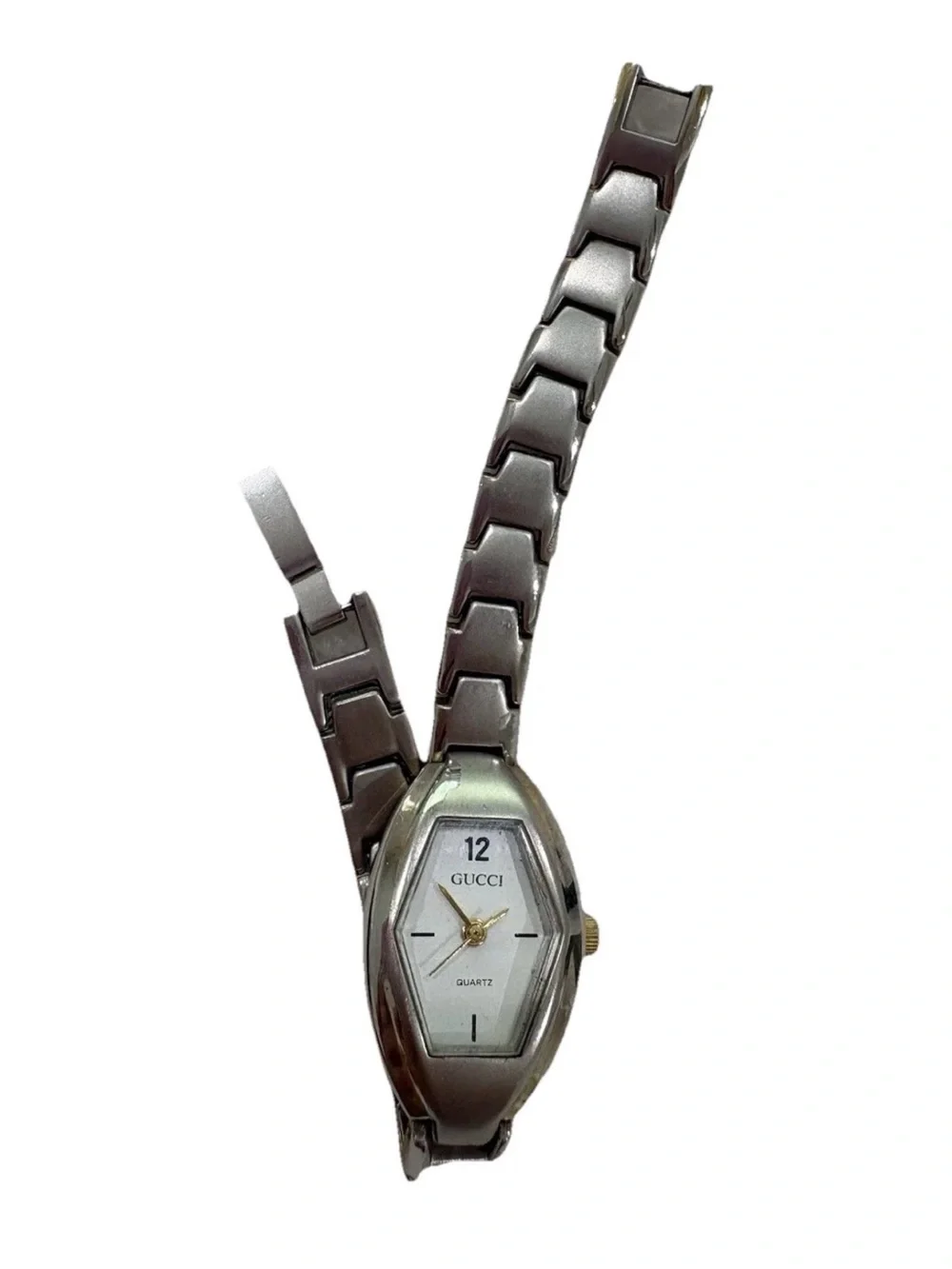 Classic Authentic Vtg Gucci Women's Oval Watch with Engraved Crest - Ref. 59312